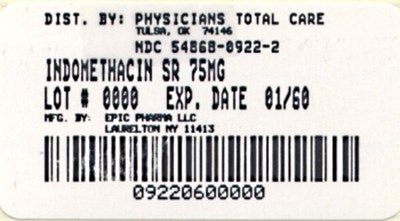 Indomethacin 75 mg Label - 75mg package label